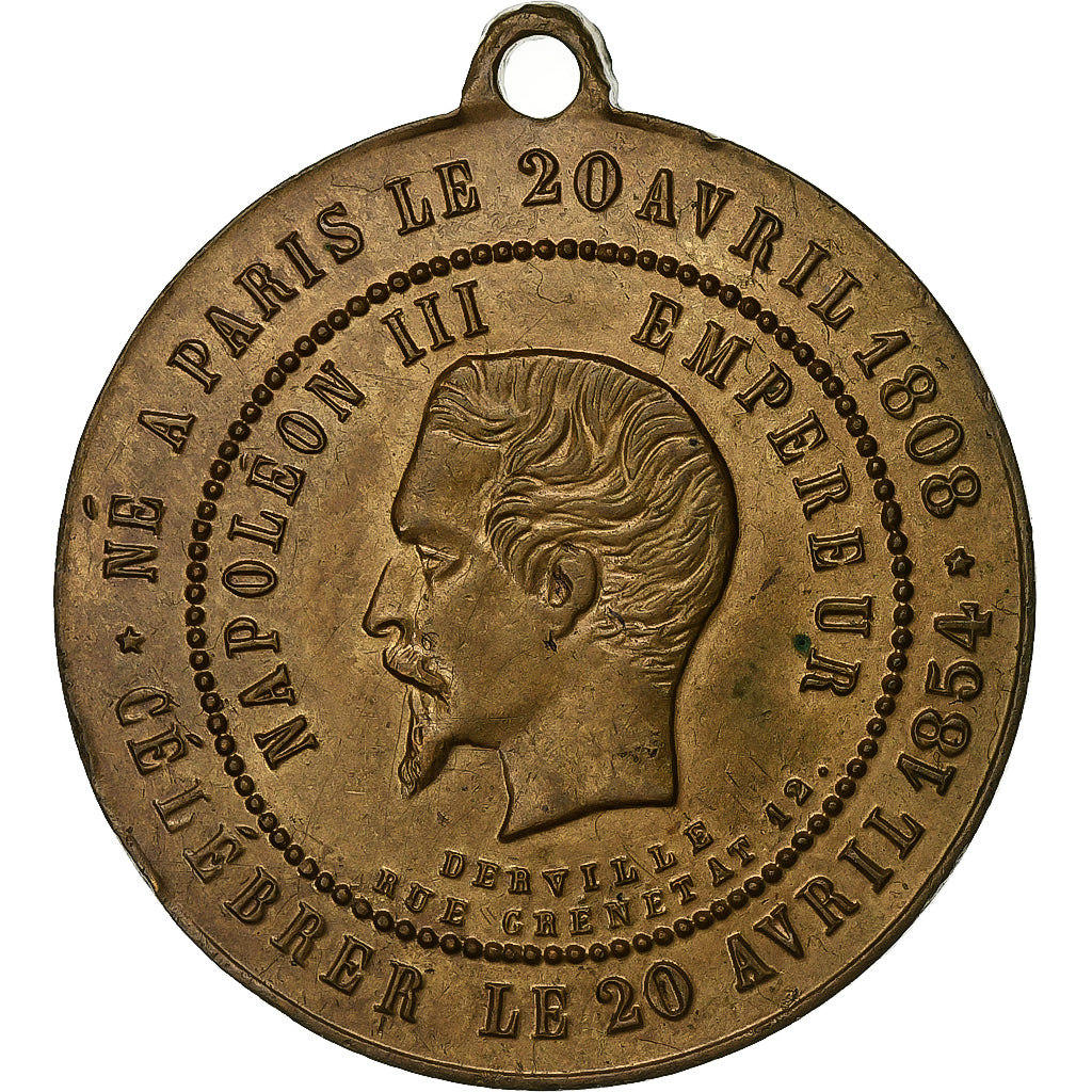Frankreich, Medaille, Napoléon III, Empereur, 1854, Messing, Derville, VZ