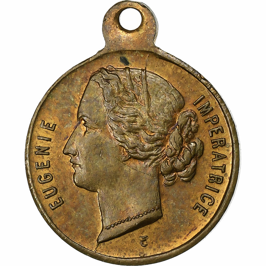 France, Medal, Eugénie Impératrice, Brass, Trotin, AU(50-53)