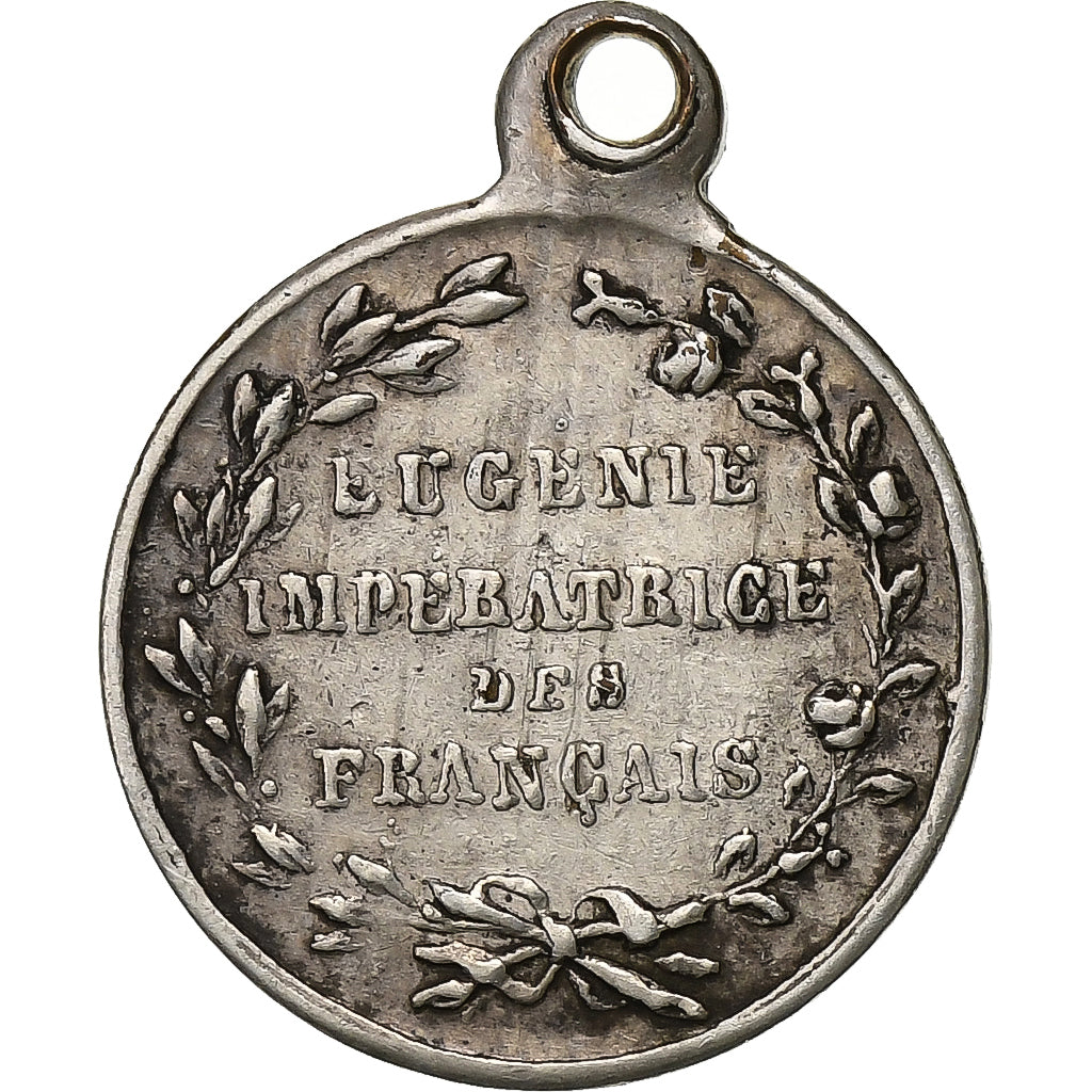 France, Medal, Eugénie Impératrice, Silvered Metal, Trotin, EF(40-45)