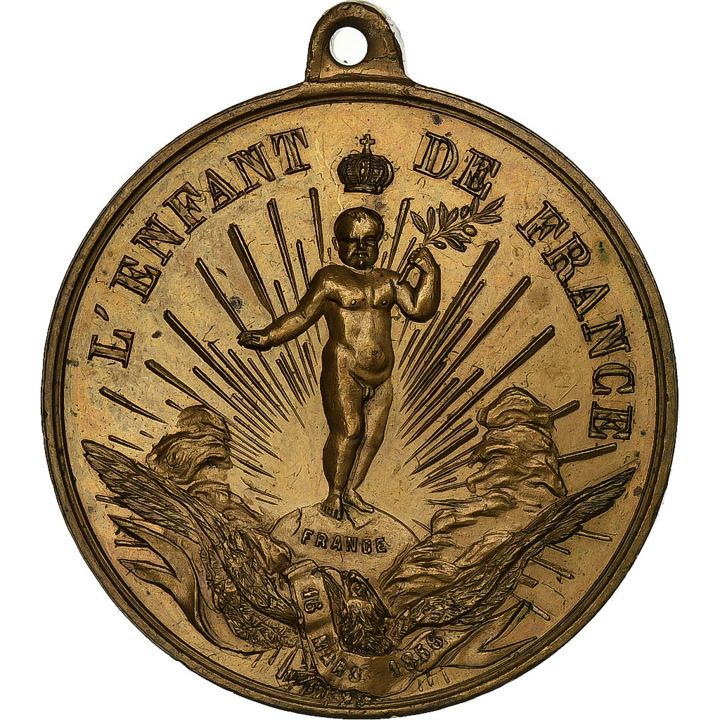 France, Medal, Napoléon Eugène Louis, Prince Impérial, Brass, AU(55-58)