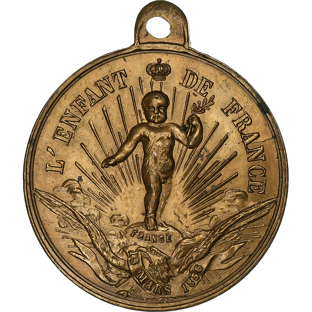 Frankreich, Medaille, Napoléon Eugène Louis, Prince Impérial, 1856, Messing