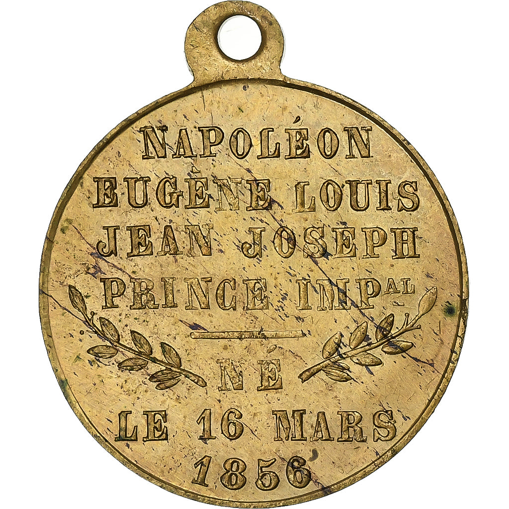 France, Medal, Naissance du Prince impérial, 1856, Brass, AU(50-53)