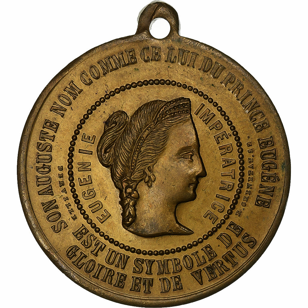 France, Medal, Banquet de la Sainte Eugénie, 1853, Brass, AU(50-53)