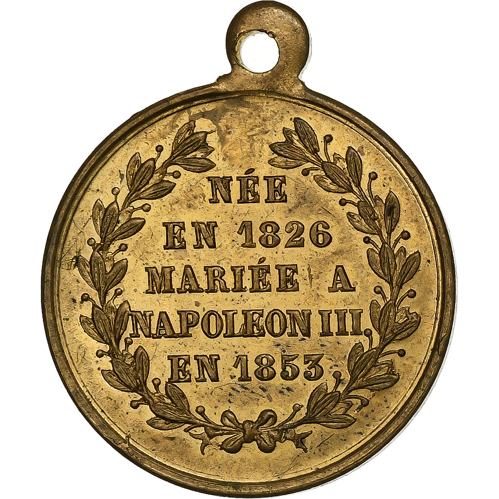Frankreich, Medaille, Mariage de Napoléon III et d'Eugénie, 1853, Messing