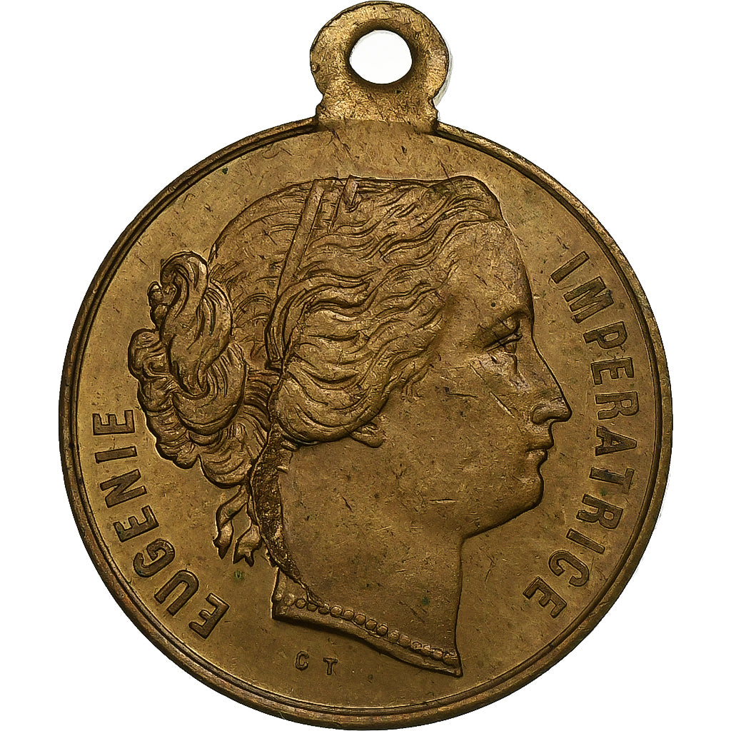 Frankrijk, Medaille, Eugénie Impératrice, Tin, Trotin, ZF+