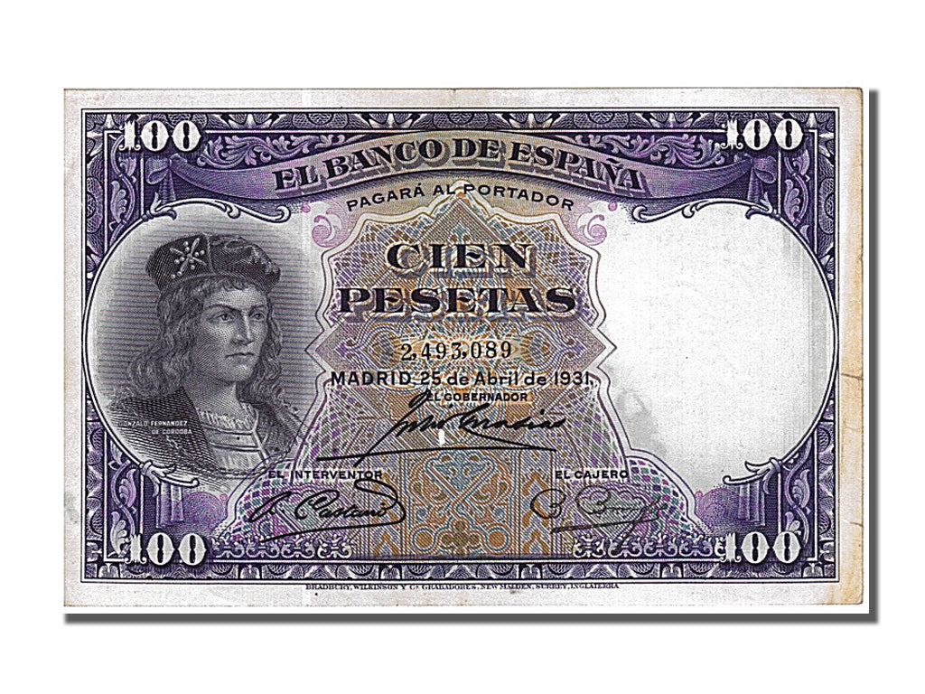 Geldschein, Spanien, 100 Pesetas, 1931, 1931-04-25, SS