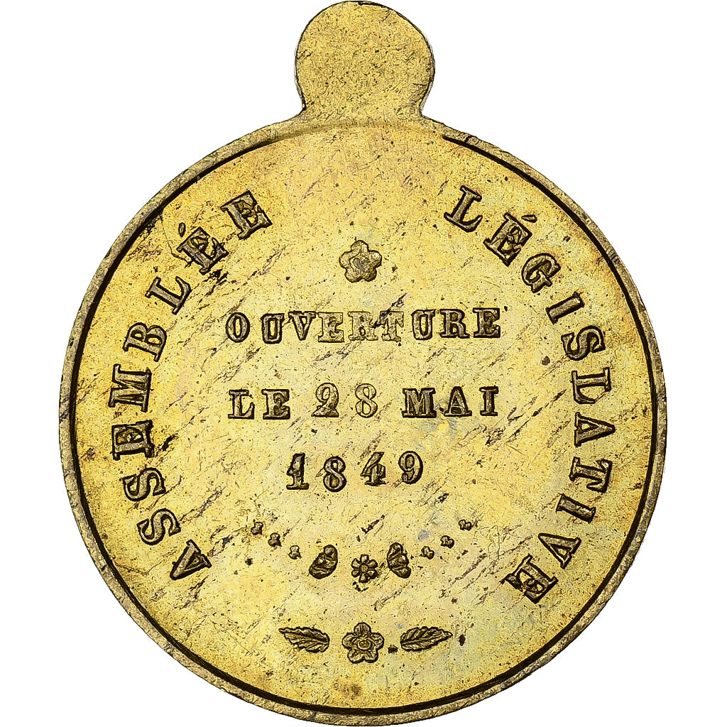 Frankreich, Medaille, Ouverture de l'Assemblée Législative, 1849, Messing, VZ