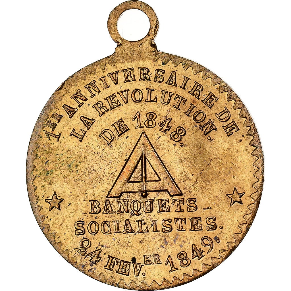 France, Medal, 1er Anniversaire de la Révolution de 1848, Banquets Socialistes