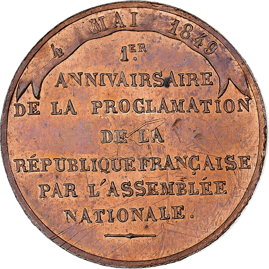 France, Medal, 1er Anniversaire de la Proclamation de la République, 1849