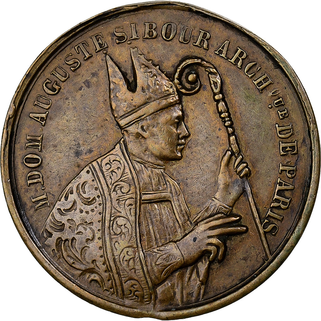 Frankreich, Medaille, Mort d'Auguste Sibour, Archevêque de Paris, 1857