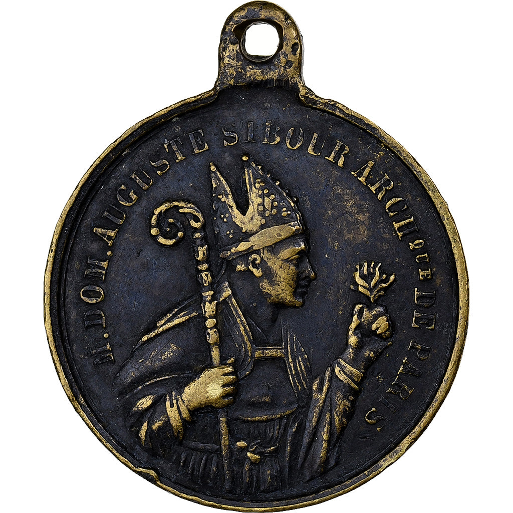 Frankreich, Medaille, Mort d'Auguste Sibour, Archevêque de Paris, 1857