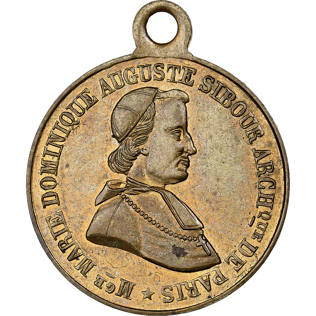 France, Medal, Mort d'Auguste Sibour, Archevêque de Paris, 1857, Brass