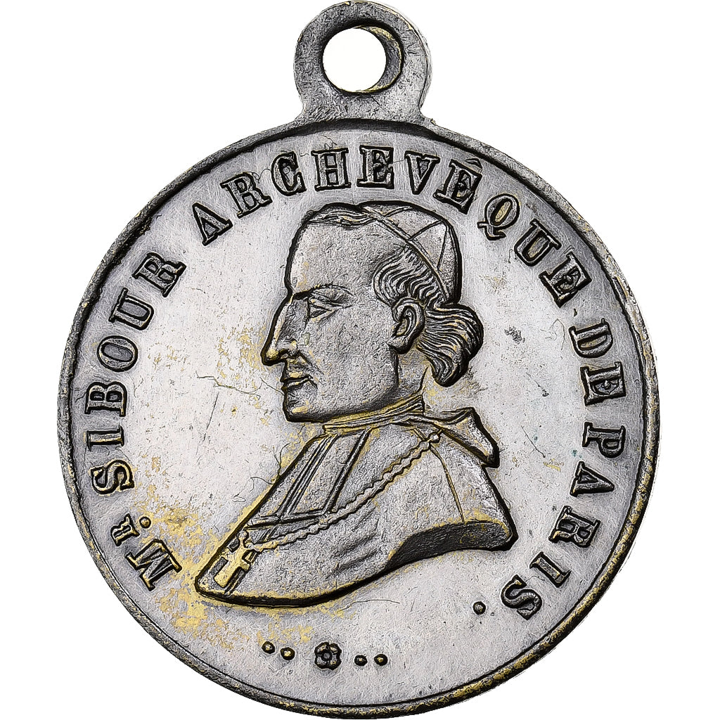 Frankreich, Medaille, Mort d'Auguste Sibour, Archevêque de Paris, 1857