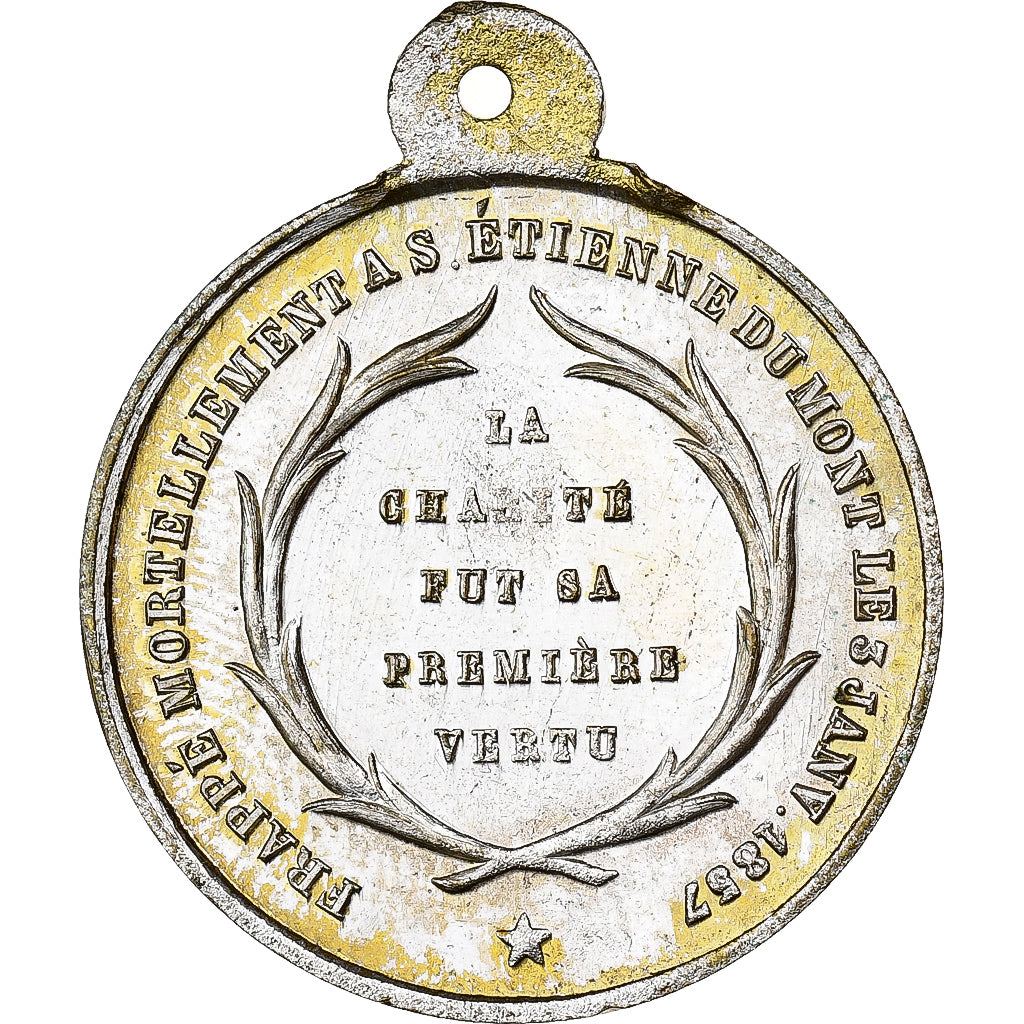France, Medal, Mort d'Auguste Sibour, Archevêque de Paris, 1857, Silvered