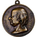 Francia, medalla, Pierre Jean Béranger, 1857, Latón, Magniadas, MBC+