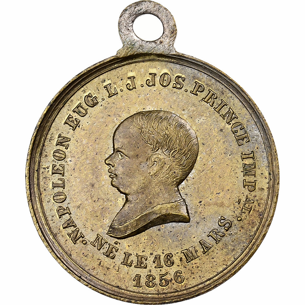 France, Medal, Napoléon III, Baptème du Prince Impérial, 1856, Brass