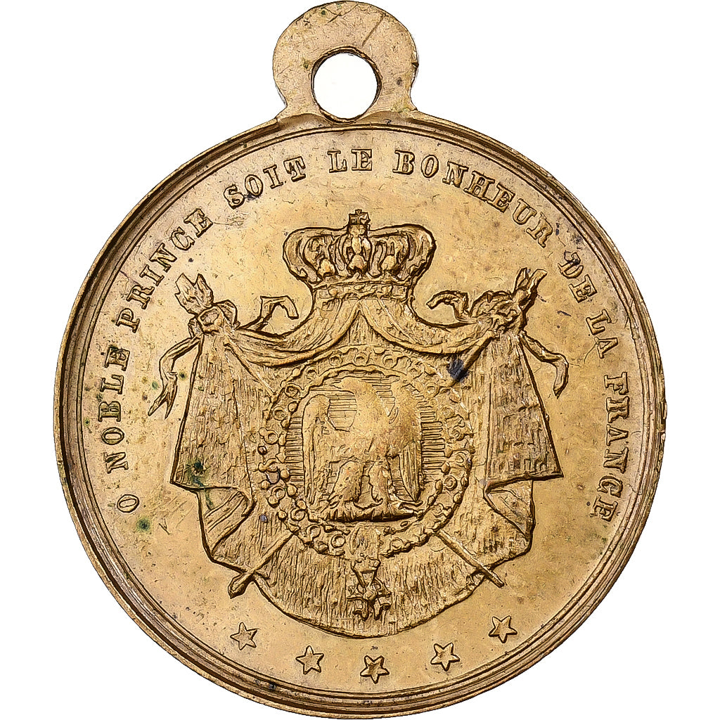 France, Medal, Napoléon III, Baptème du Prince Impérial, 1856, Brass