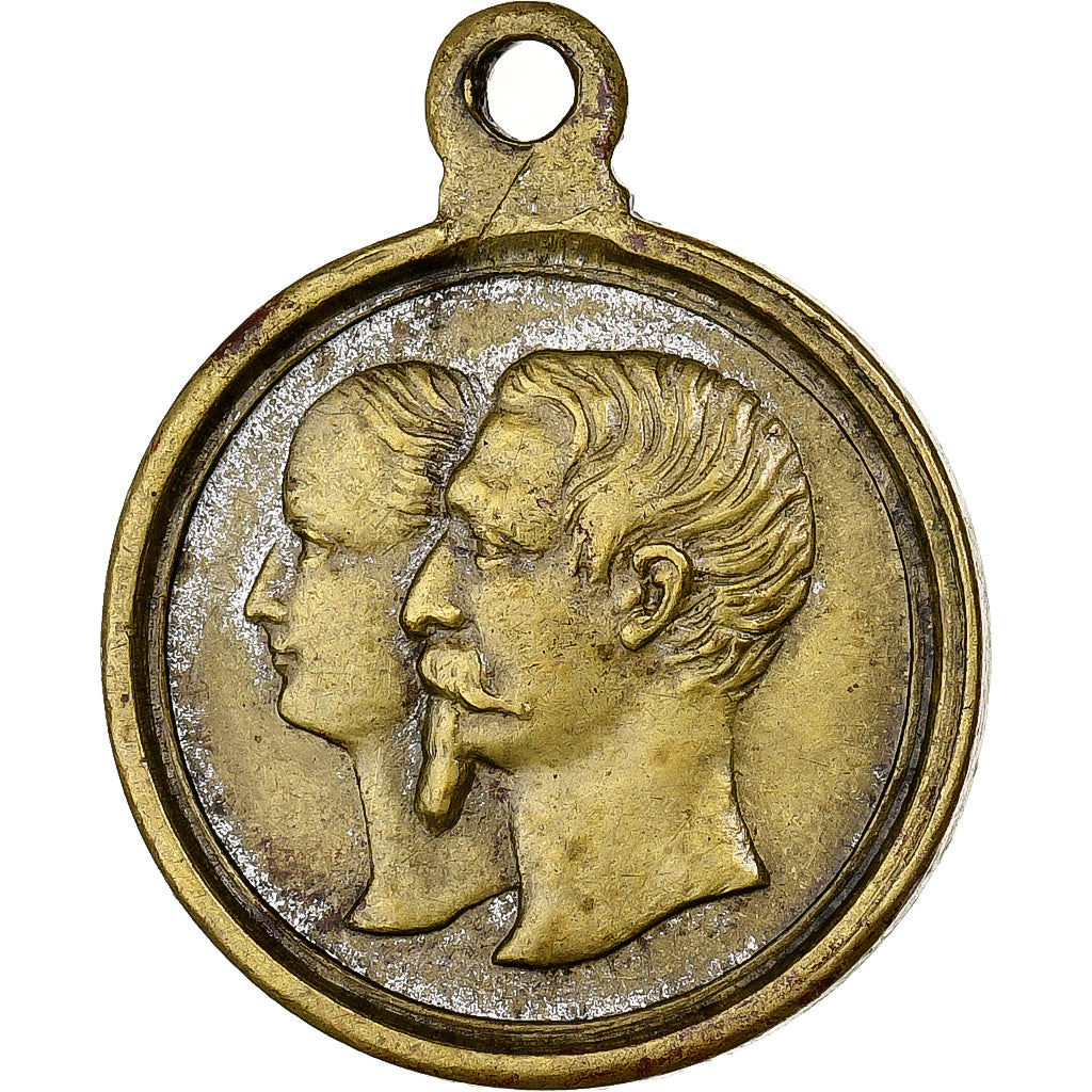 Frankreich, Medaille, Naissance du Prince impérial, 1856, Messing, SS+