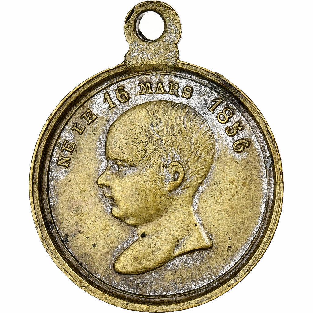 Frankreich, Medaille, Naissance du Prince impérial, 1856, Messing, SS+