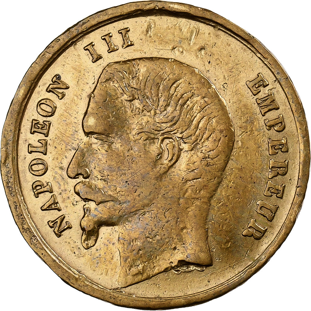 Frankrijk, Medaille, Victor Emmanuel II, Napoléon III, Tin, Mantes, ZF