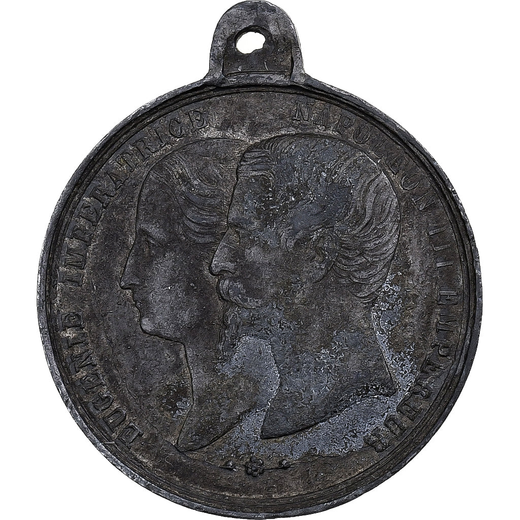 Francja, medal, Napoléon III, Visite du Port de Cherbourg, 1863, Cyna-Cynk