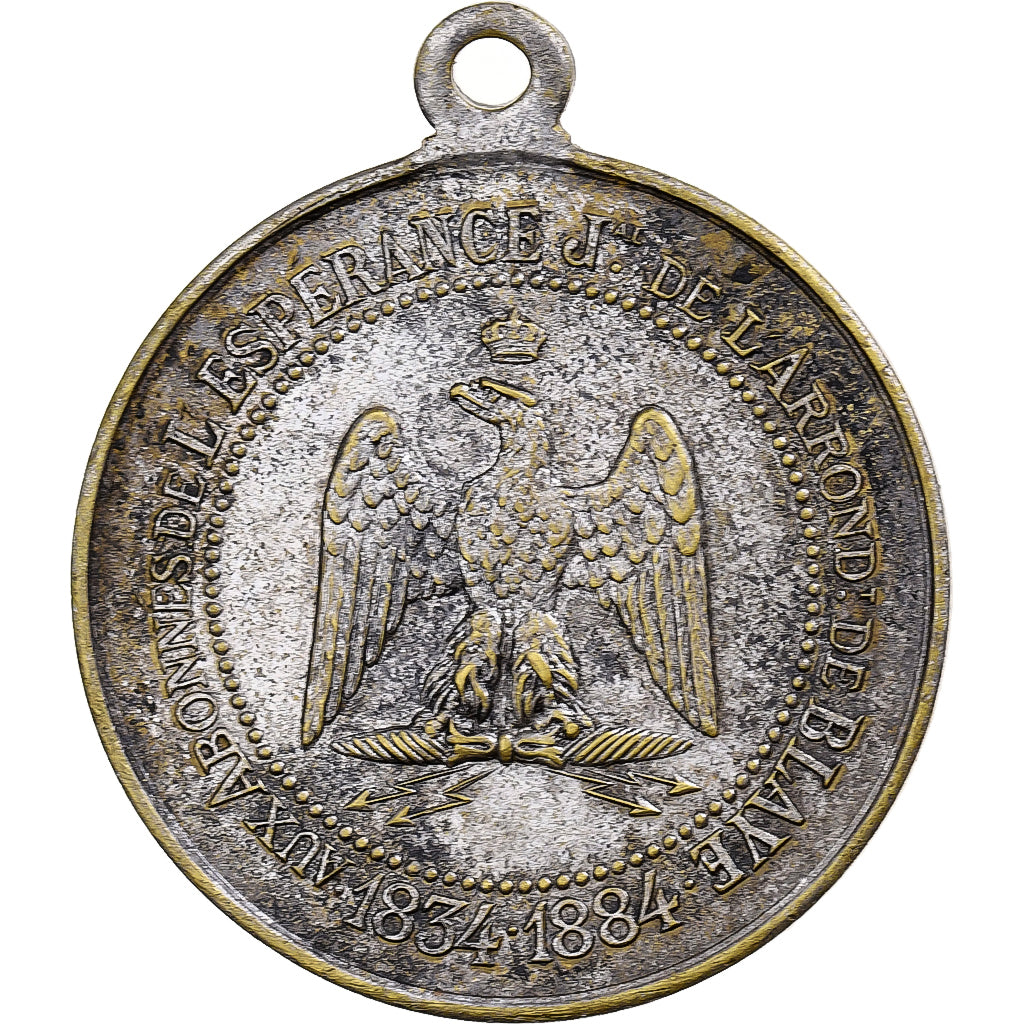 Frankreich, Medaille, Cinquantenaire du Journal l'Espèrance, 1884, Silvered
