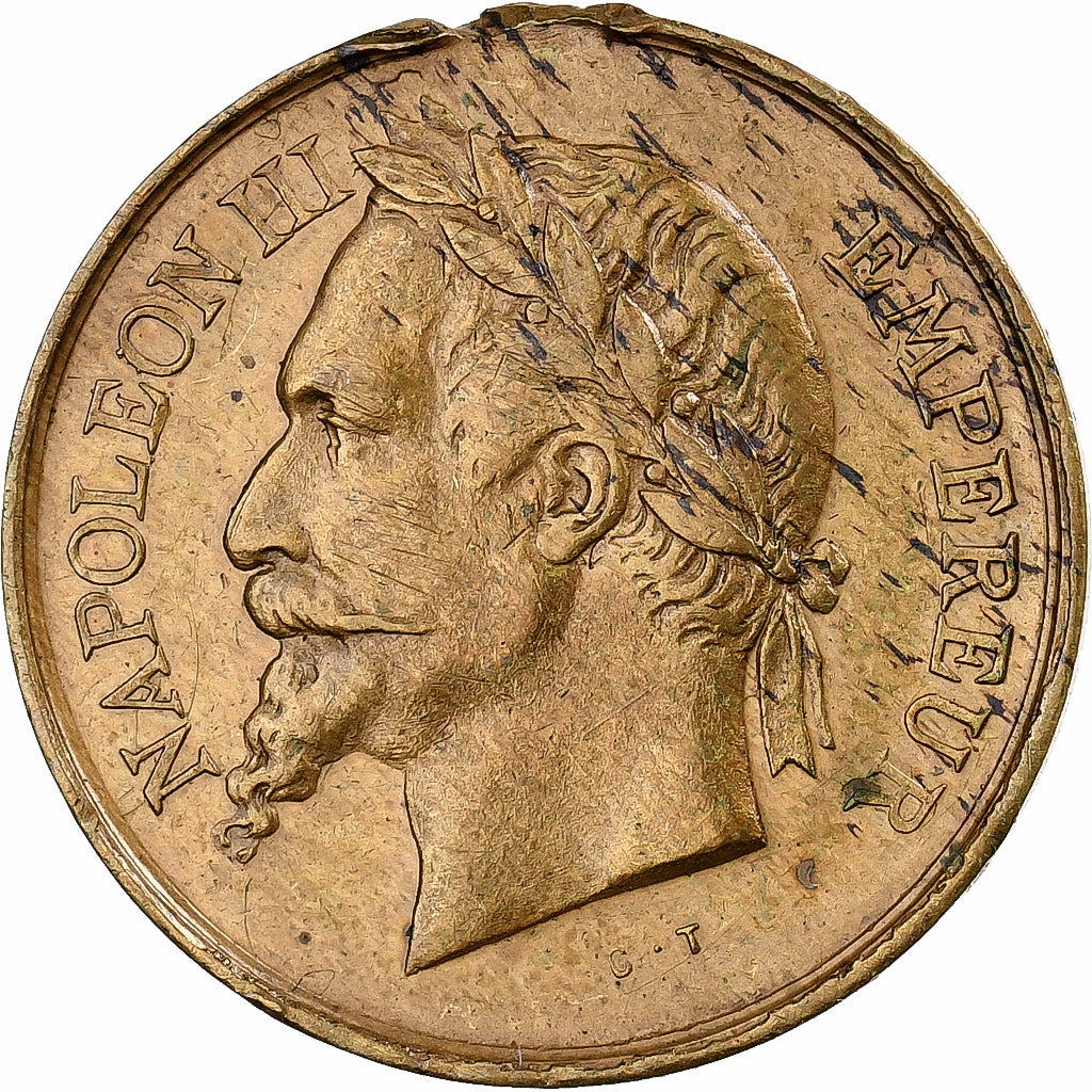 Francia, medalla, Napoléon III, Le Prince Impérial, Latón, Trotin, MBC+