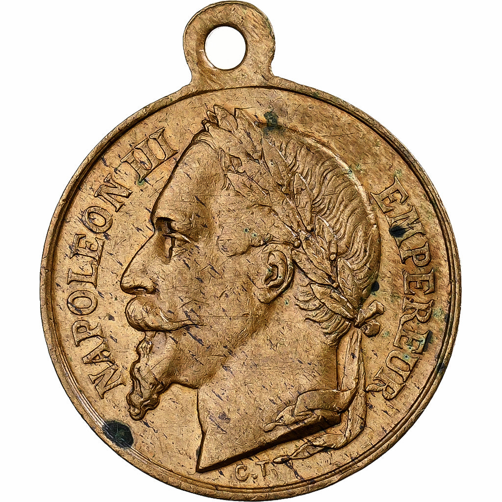 France, Medal, Napoléon III, Le Prince Impérial, Brass, Trotin, AU(50-53)
