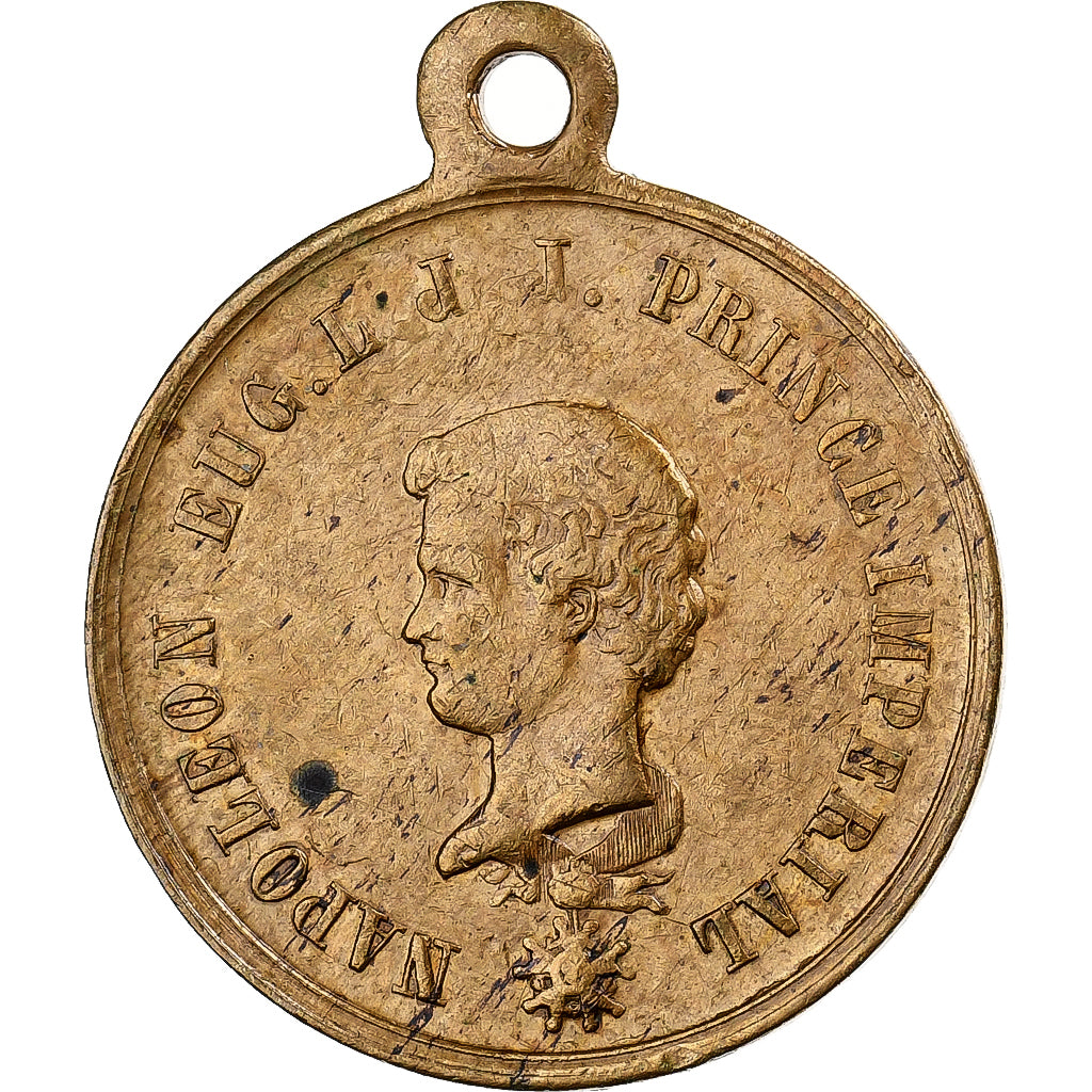 France, Medal, Napoléon III, Le Prince Impérial, Brass, Trotin, AU(50-53)