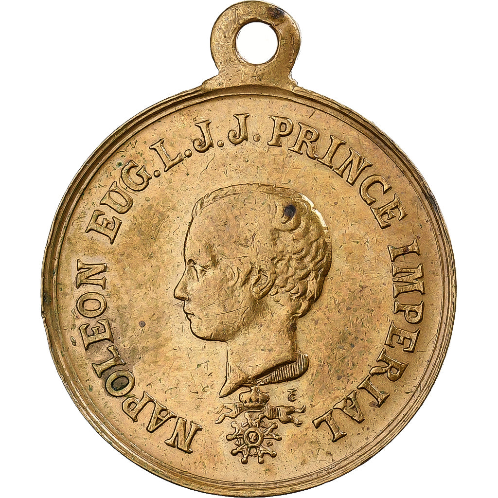 Francia, medalla, Napoléon III, Le Prince Impérial, Latón, Trotin, MBC+