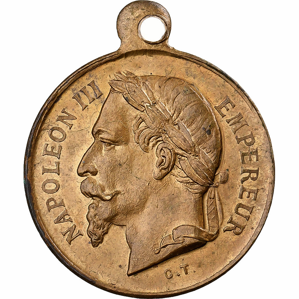Francia, medalla, Napoléon III, Le Prince Impérial, Latón, Trotin, MBC+