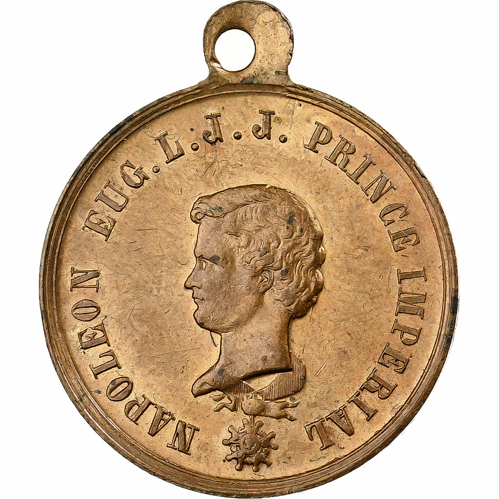 Francia, medalla, Napoléon III, Le Prince Impérial, Latón, Trotin, MBC+