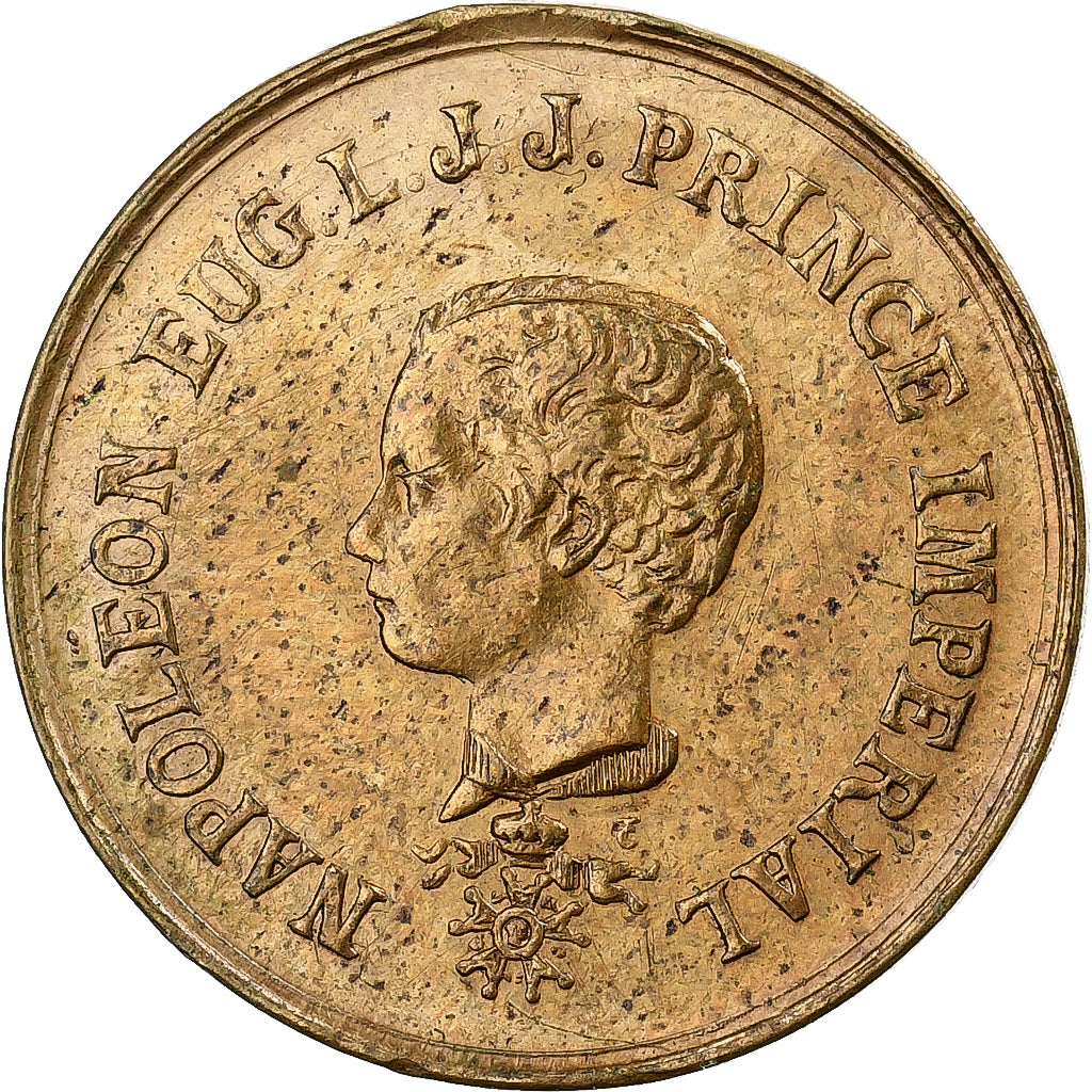 França, medalha, Napoléon III, Le Prince Impérial, Latão, Trotin, AU(50-53)