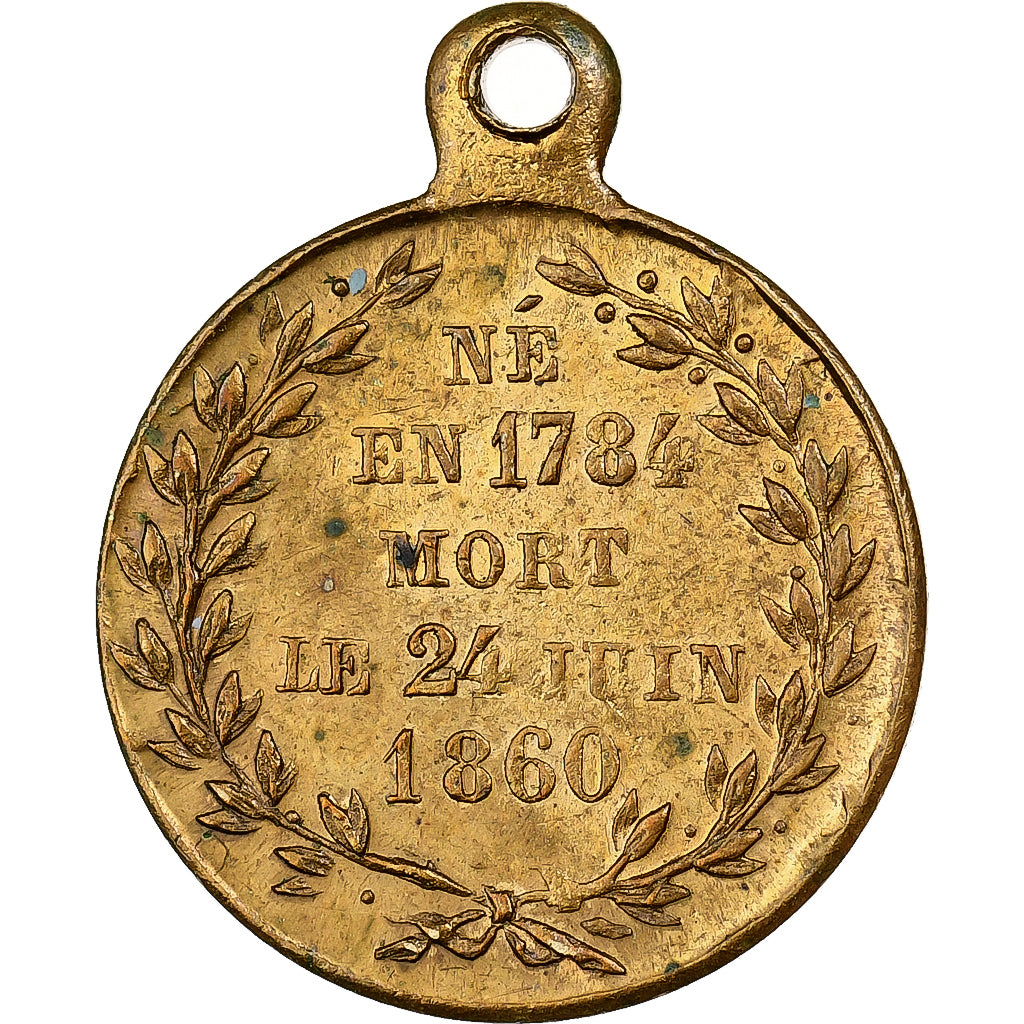 France, Token, Mort du Prince Jérome Bonaparte, 1860, Brass, AU(50-53)