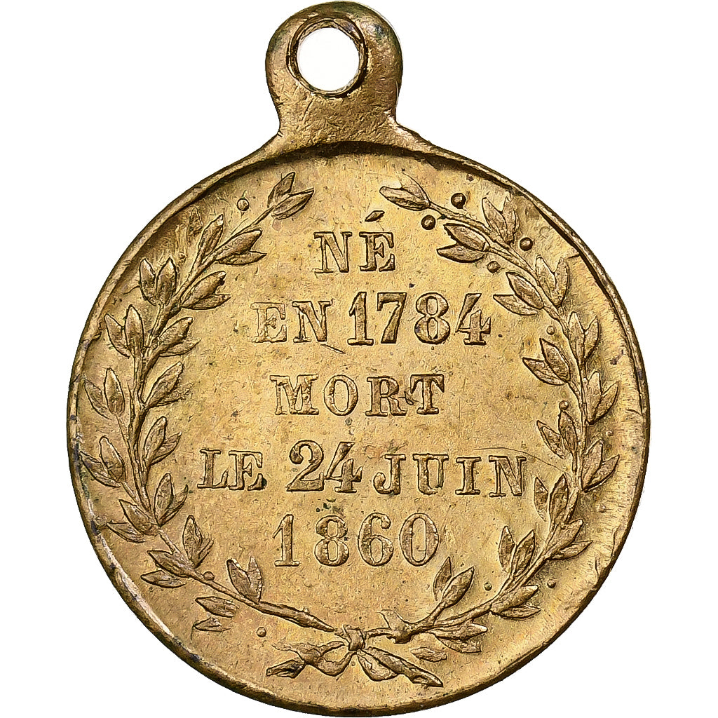 France, Token, Mort du Prince Jérome Bonaparte, 1860, Brass, AU(50-53)