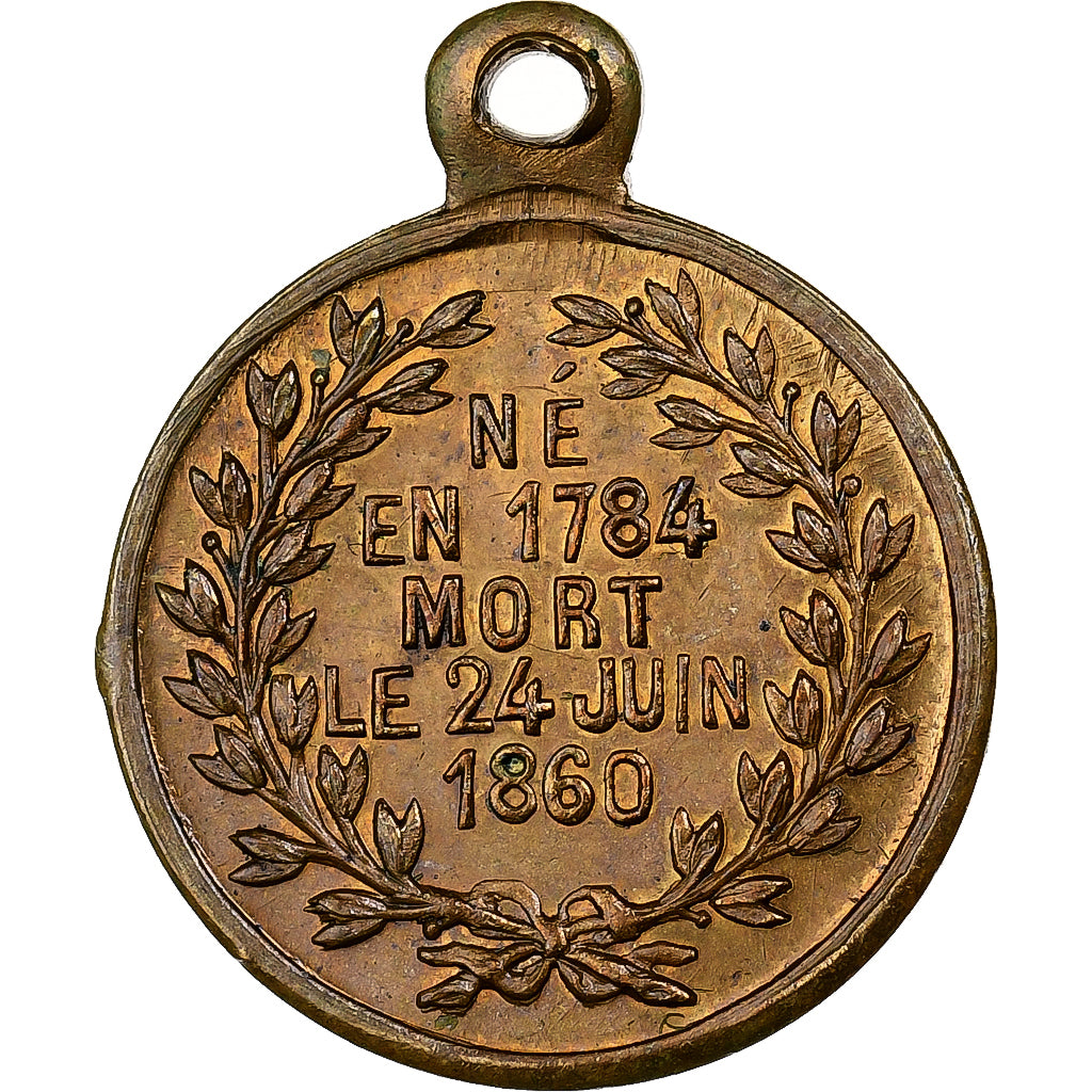 France, Token, Mort du Prince Jérome Bonaparte, 1860, Brass, AU(50-53)