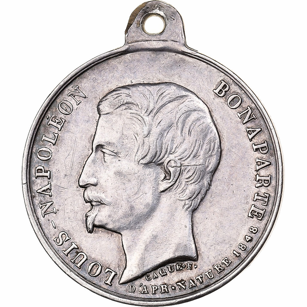 France, Medal, Napoléon III, Voyage du Midi - Bordeaux, 1852, Silver, Caqué