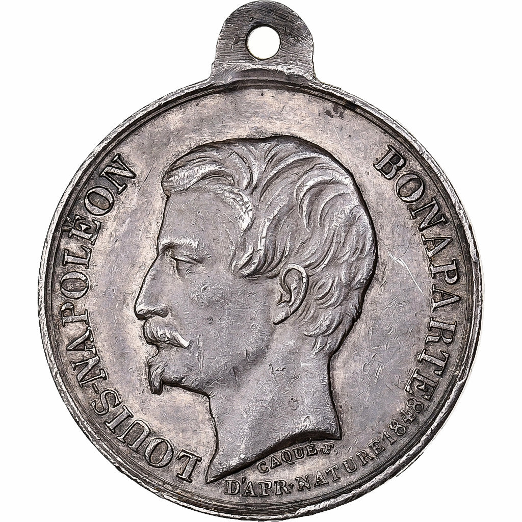 France, Medal, Napoléon III, Voyage du Midi - Bordeaux, 1852, Silver, Caqué