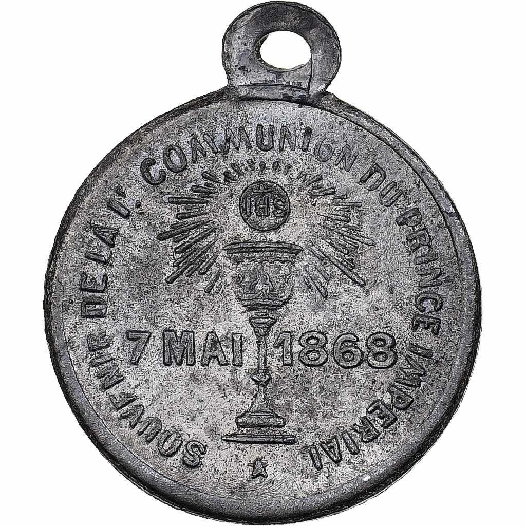 France, Medal, Souvenir de la Communion du Prince Impérial, 1868, Silvered