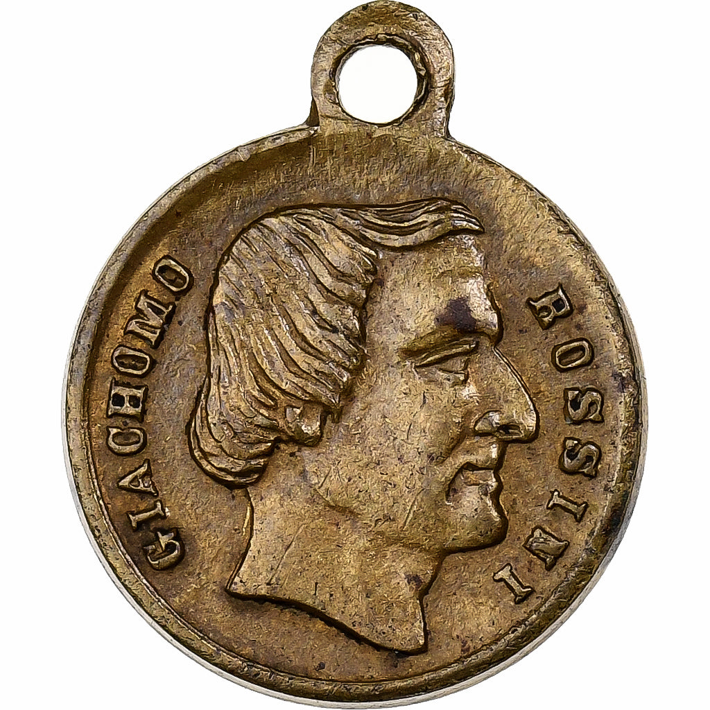 France, Medal, Giachomo Rossini, 1868, Brass, AU(50-53)