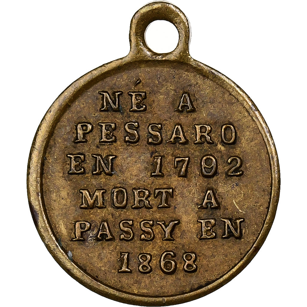 France, Medal, Giachomo Rossini, 1868, Brass, AU(50-53)
