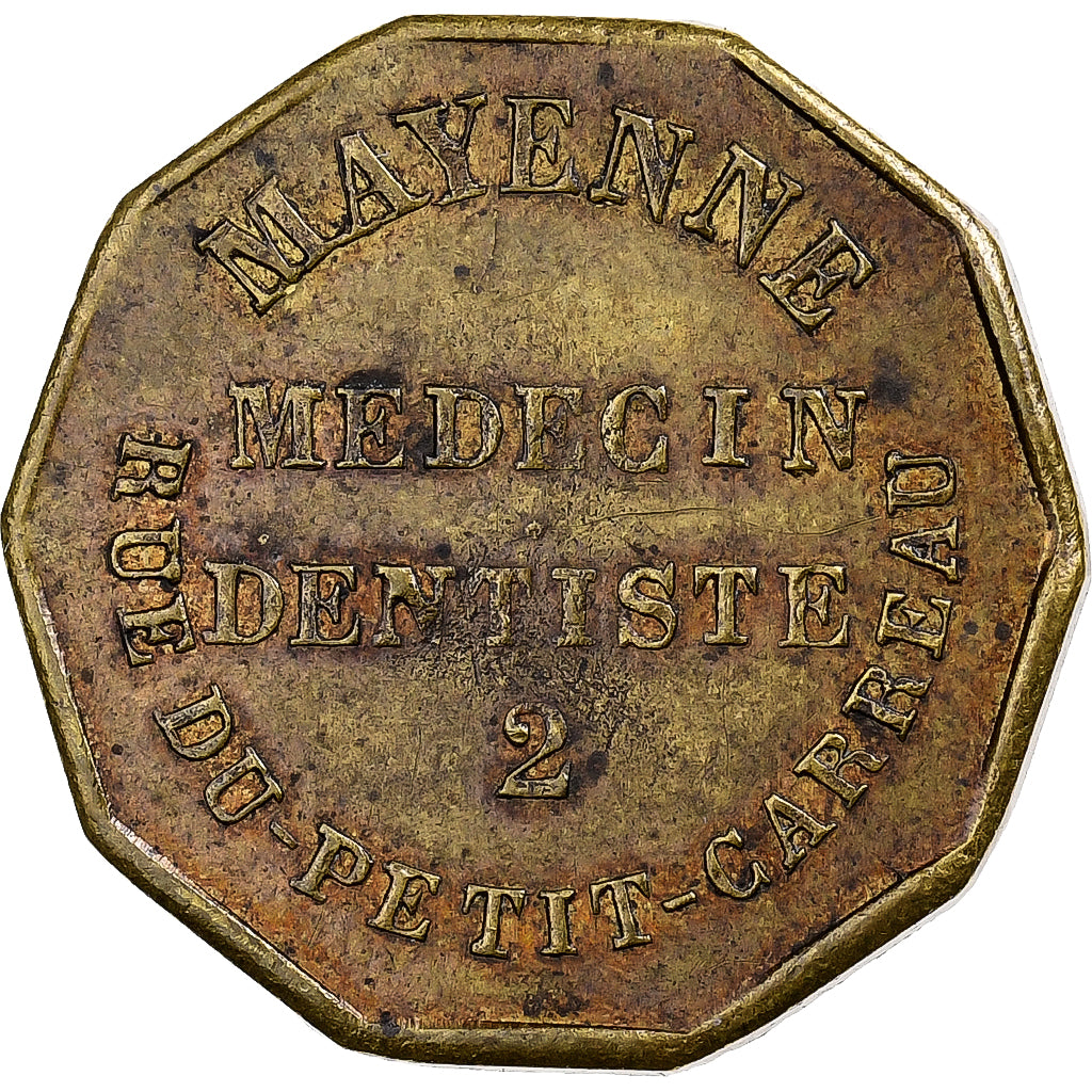 France, Medal, Mayenne, Docteur Dentiste, Brass, EF(40-45)