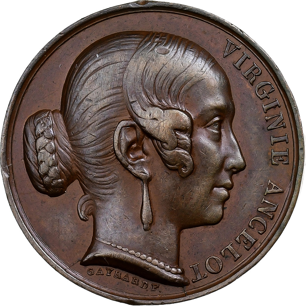 France, Medal, Virginie Ancelot, Copper, Gayrard, AU(55-58)