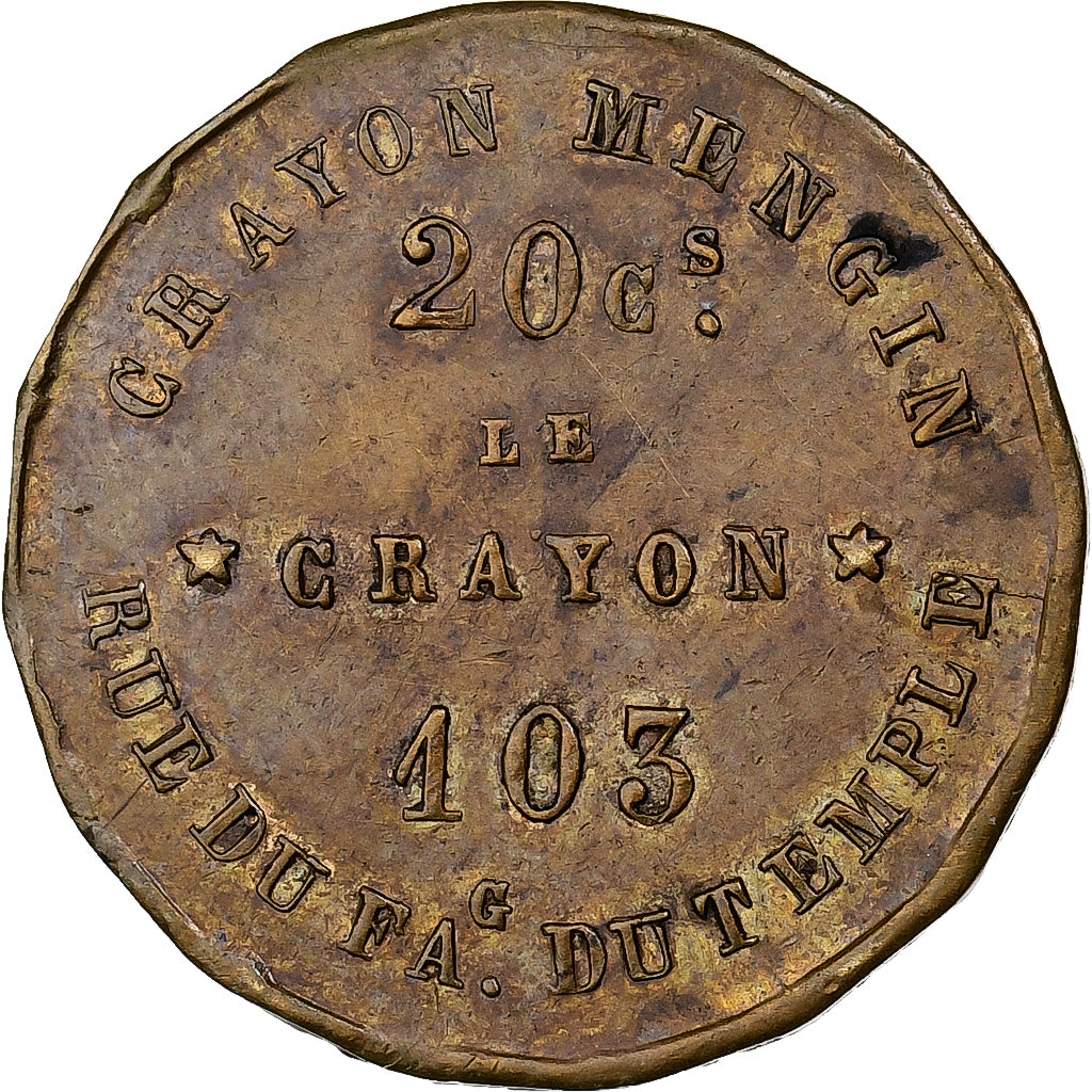 Francja, Token, Crayons Mengin, Mosiądz, EF(40-45)