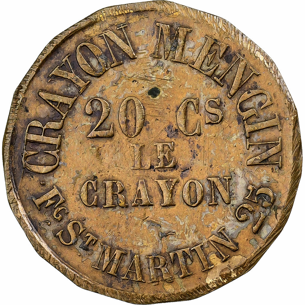 France, Token, Crayons Mengin, Brass, EF(40-45)