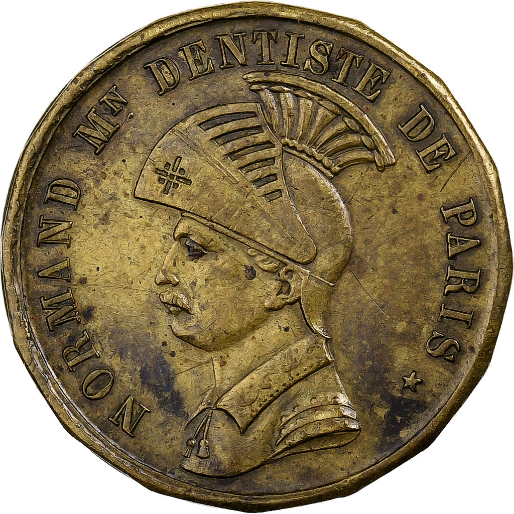 França, medalha, Normand, Médecin Dentiste à Paris, Latão, AU(50-53)