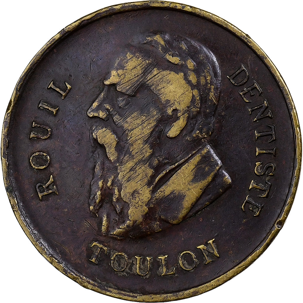 France, Medal, Rouil, Dentiste, Toulon, Brass, VF(30-35)
