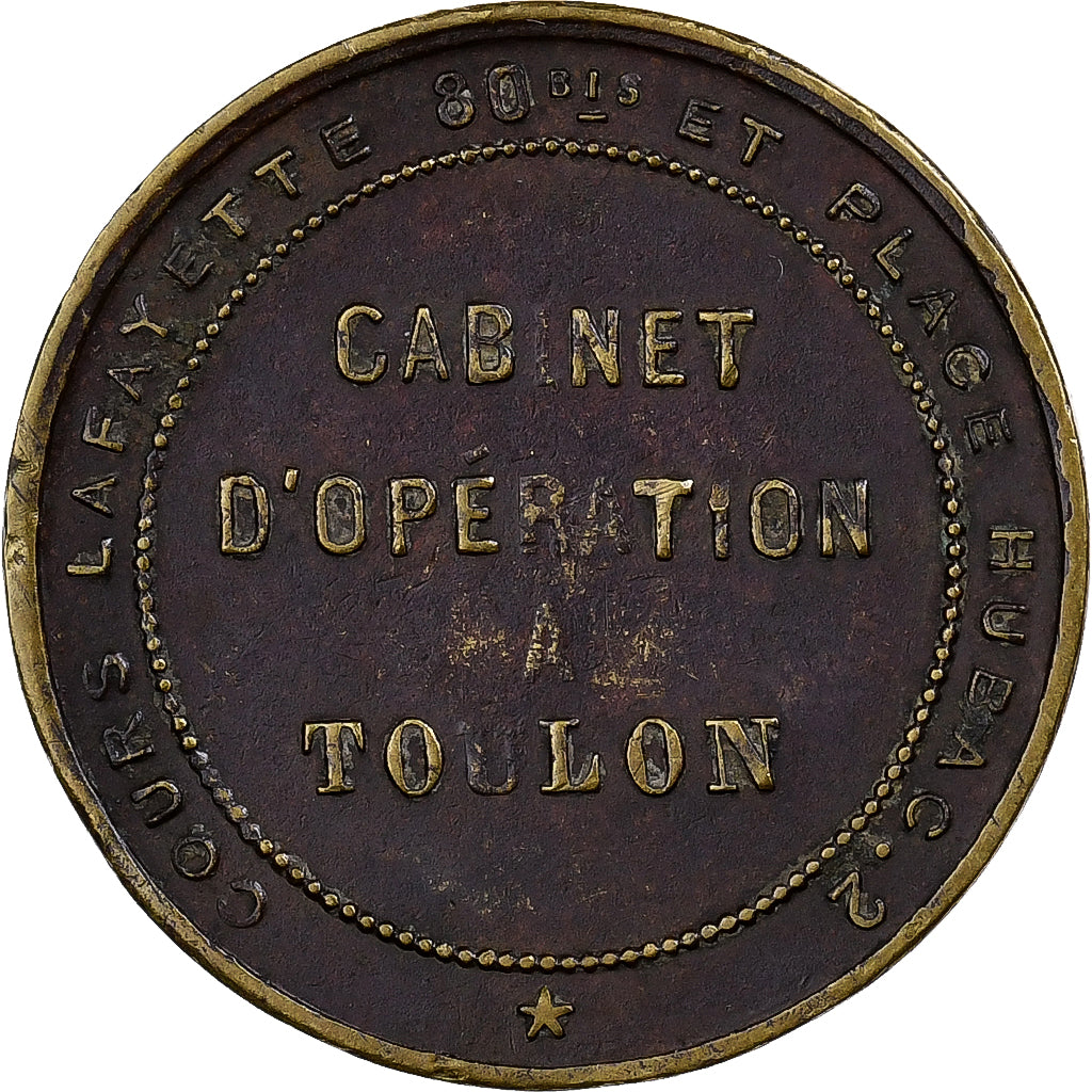 France, Medal, Rouil, Dentiste, Toulon, Brass, VF(30-35)