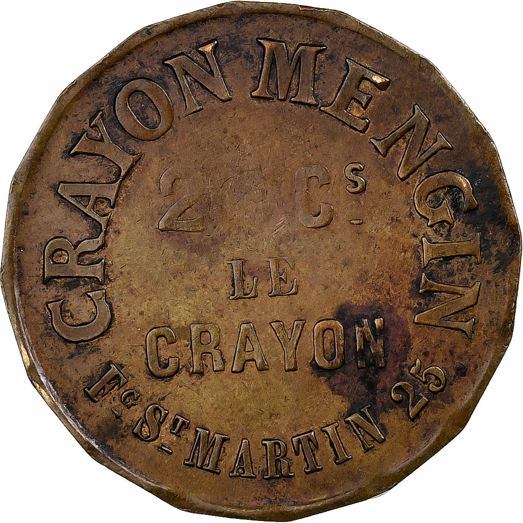 France, Jeton, Crayons Mengin, Laiton, TB+