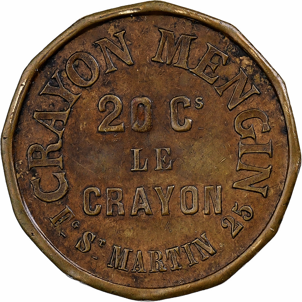 France, Token, Crayons Mengin, Brass, EF(40-45)